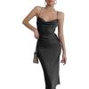 imageLYANER Womens Deep V Neck Tie Front Knot Long Sleeve Sexy Wrap Crop Top BlouseBlack