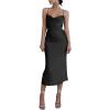 imageLYANER Womens Deep V Neck Tie Front Knot Long Sleeve Sexy Wrap Crop Top BlouseBlack