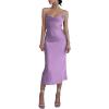 imageLYANER Womens Deep V Neck Tie Front Knot Long Sleeve Sexy Wrap Crop Top BlouseLight Purple