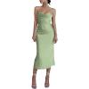 imageLYANER Womens Deep V Neck Tie Front Knot Long Sleeve Sexy Wrap Crop Top BlouseMint Green