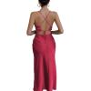 imageLYANER Womens Deep V Neck Tie Front Knot Long Sleeve Sexy Wrap Crop Top BlouseRose