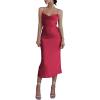 imageLYANER Womens Deep V Neck Tie Front Knot Long Sleeve Sexy Wrap Crop Top BlouseRose