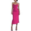 imageLYANER Womens Deep V Neck Tie Front Knot Long Sleeve Sexy Wrap Crop Top BlouseRose Red
