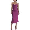 imageLYANER Womens Deep V Neck Tie Front Knot Long Sleeve Sexy Wrap Crop Top BlouseViolet