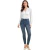 imageLYANER Womens Lace Trim V Neck Puff Long Sleeve Leotard Bodysuit TopsWhite