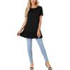 imageLYANER Womens Round Neck Bat Short Sleeve Ruffle Hem Casual Solid Tee Shirt Tunic TopsBlack