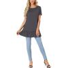 imageLYANER Womens Round Neck Bat Short Sleeve Ruffle Hem Casual Solid Tee Shirt Tunic TopsDark Gray
