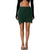 imageLYANER Womens Summer Wrap Front High Waist Self Tie Knot Ruffle Short Mini SkirtDark Green
