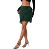 imageLYANER Womens Summer Wrap Front High Waist Self Tie Knot Ruffle Short Mini SkirtDark Green