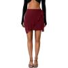 imageLYANER Womens Summer Wrap Front High Waist Self Tie Knot Ruffle Short Mini SkirtWine Red