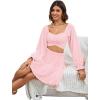 imageLYANER Womens 2 Piece Outfits Self Tie Knot Crop Top and Mini Skirt SetPink