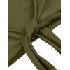 imageLYANER Womens 2 Piece Outfits Tie Knot Front Bell Long Sleeve Crop Top and Mini Skirt SetArmy Green