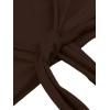 imageLYANER Womens 2 Piece Outfits Tie Knot Front Bell Long Sleeve Crop Top and Mini Skirt SetDark Brown