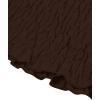 imageLYANER Womens 2 Piece Outfits Tie Knot Front Bell Long Sleeve Crop Top and Mini Skirt SetDark Brown