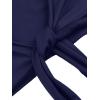 imageLYANER Womens 2 Piece Outfits Tie Knot Front Bell Long Sleeve Crop Top and Mini Skirt SetNavy Blue
