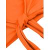 imageLYANER Womens 2 Piece Outfits Tie Knot Front Bell Long Sleeve Crop Top and Mini Skirt SetOrange