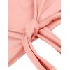 imageLYANER Womens 2 Piece Outfits Tie Knot Front Bell Long Sleeve Crop Top and Mini Skirt SetPink