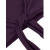 imageLYANER Womens 2 Piece Outfits Tie Knot Front Bell Long Sleeve Crop Top and Mini Skirt SetPurple