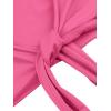 imageLYANER Womens 2 Piece Outfits Tie Knot Front Bell Long Sleeve Crop Top and Mini Skirt SetRose