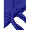 imageLYANER Womens 2 Piece Outfits Tie Knot Front Bell Long Sleeve Crop Top and Mini Skirt SetRoyal Blue