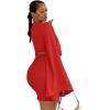 imageLYANER Womens 2 Piece Outfits Tie Knot Front Bell Long Sleeve Crop Top and Mini Skirt SetRust Red
