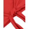 imageLYANER Womens 2 Piece Outfits Tie Knot Front Bell Long Sleeve Crop Top and Mini Skirt SetRust Red