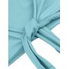 imageLYANER Womens 2 Piece Outfits Tie Knot Front Bell Long Sleeve Crop Top and Mini Skirt SetSolid Light Blue