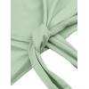 imageLYANER Womens 2 Piece Outfits Tie Knot Front Bell Long Sleeve Crop Top and Mini Skirt SetSolid Light Green