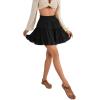 imageLYANER Womens Elastic Waist Pleated Layer Ruffle Hem Flowy A Line Short SkirtBlack2