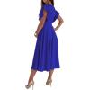 imageLYANER Womens Warp V Neck Ruffle Short Sleeve A Line Swing Flared Cocktail Party Midi DressRoyal Blue