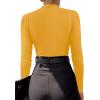 imageLYANER Womens Wraped V Neck Ruched Long Sleeve Leotard Bodysuit TopGinger