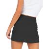 imageLYANER Womens Basic Ribbed Knit Stretchy Elastic Short Mini Pencil Bodycon SkirtBlack