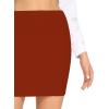 imageLYANER Womens Basic Ribbed Knit Stretchy Elastic Short Mini Pencil Bodycon SkirtCaramel