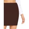 imageLYANER Womens Basic Ribbed Knit Stretchy Elastic Short Mini Pencil Bodycon SkirtDark Drown