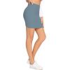 imageLYANER Womens Basic Ribbed Knit Stretchy Elastic Short Mini Pencil Bodycon SkirtDusty Blue