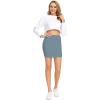imageLYANER Womens Basic Ribbed Knit Stretchy Elastic Short Mini Pencil Bodycon SkirtDusty Blue
