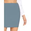 imageLYANER Womens Basic Ribbed Knit Stretchy Elastic Short Mini Pencil Bodycon SkirtDusty Blue