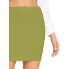 imageLYANER Womens Basic Ribbed Knit Stretchy Elastic Short Mini Pencil Bodycon SkirtKiwi