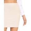 imageLYANER Womens Basic Ribbed Knit Stretchy Elastic Short Mini Pencil Bodycon SkirtOffwhite