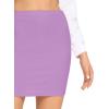 imageLYANER Womens Basic Ribbed Knit Stretchy Elastic Short Mini Pencil Bodycon SkirtPurple