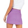 imageLYANER Womens Basic Ribbed Knit Stretchy Elastic Short Mini Pencil Bodycon SkirtPurple