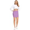 imageLYANER Womens Basic Ribbed Knit Stretchy Elastic Short Mini Pencil Bodycon SkirtPurple