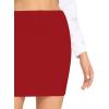 imageLYANER Womens Basic Ribbed Knit Stretchy Elastic Short Mini Pencil Bodycon SkirtRed