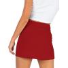 imageLYANER Womens Basic Ribbed Knit Stretchy Elastic Short Mini Pencil Bodycon SkirtRed