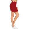 imageLYANER Womens Basic Ribbed Knit Stretchy Elastic Short Mini Pencil Bodycon SkirtRed
