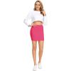 imageLYANER Womens Basic Ribbed Knit Stretchy Elastic Short Mini Pencil Bodycon SkirtRose Red