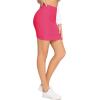 imageLYANER Womens Basic Ribbed Knit Stretchy Elastic Short Mini Pencil Bodycon SkirtRose Red