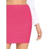imageLYANER Womens Basic Ribbed Knit Stretchy Elastic Short Mini Pencil Bodycon SkirtRose Red