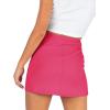 imageLYANER Womens Basic Ribbed Knit Stretchy Elastic Short Mini Pencil Bodycon SkirtRose Red