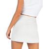 imageLYANER Womens Basic Ribbed Knit Stretchy Elastic Short Mini Pencil Bodycon SkirtWhite